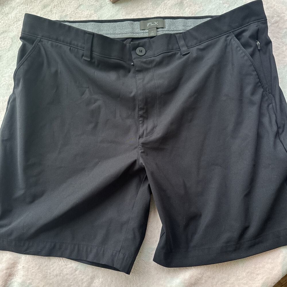 FLX Men’s Size 40 Golf Shorts Black, Lots Pockets EUC Light Breathable Material